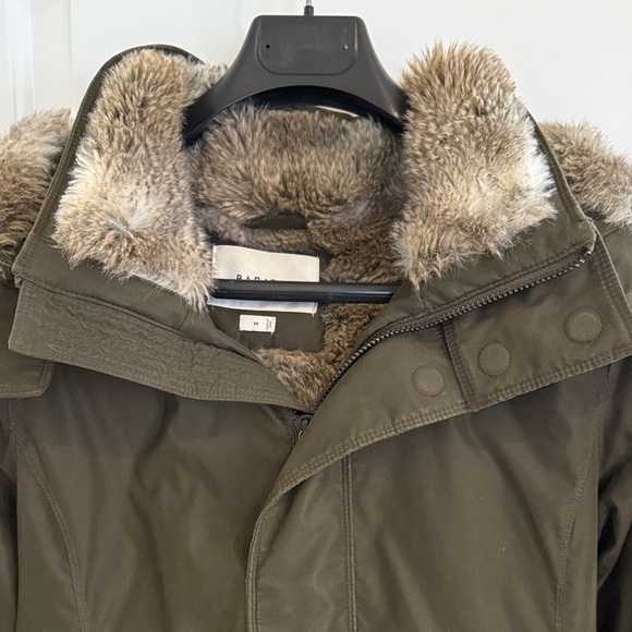 Babaton Dark Green Parka Faux Fur Lined - Picture 3 of 14